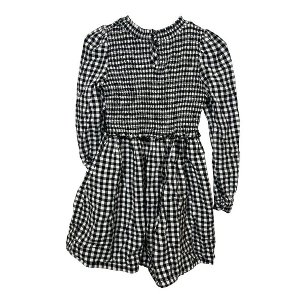 Wonder Nation Girls Black Gingham Plaid Long Sleeve Dress Size 5T - Picture 2 of 10